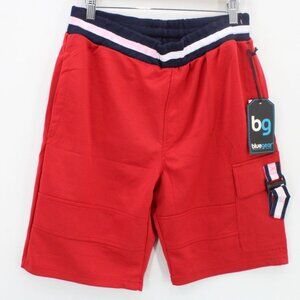 Vintage Blue Gear Nautical Shorts Mens Red Pockets Polyester Size Large Y2k NWT